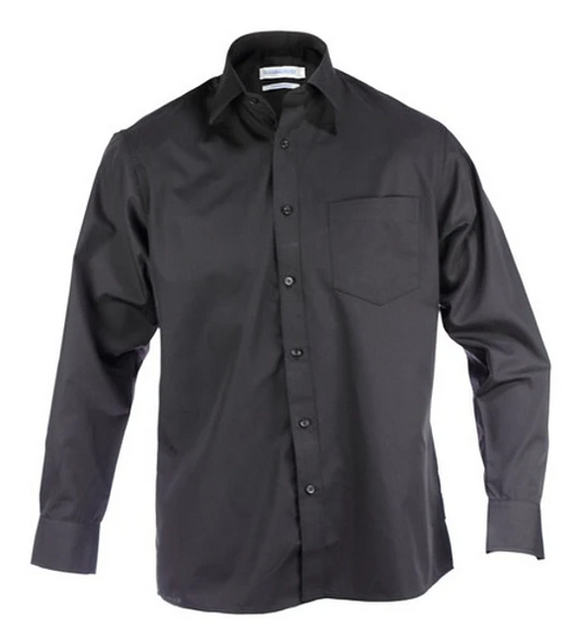 Camisa Trevira Negra Manga Larga