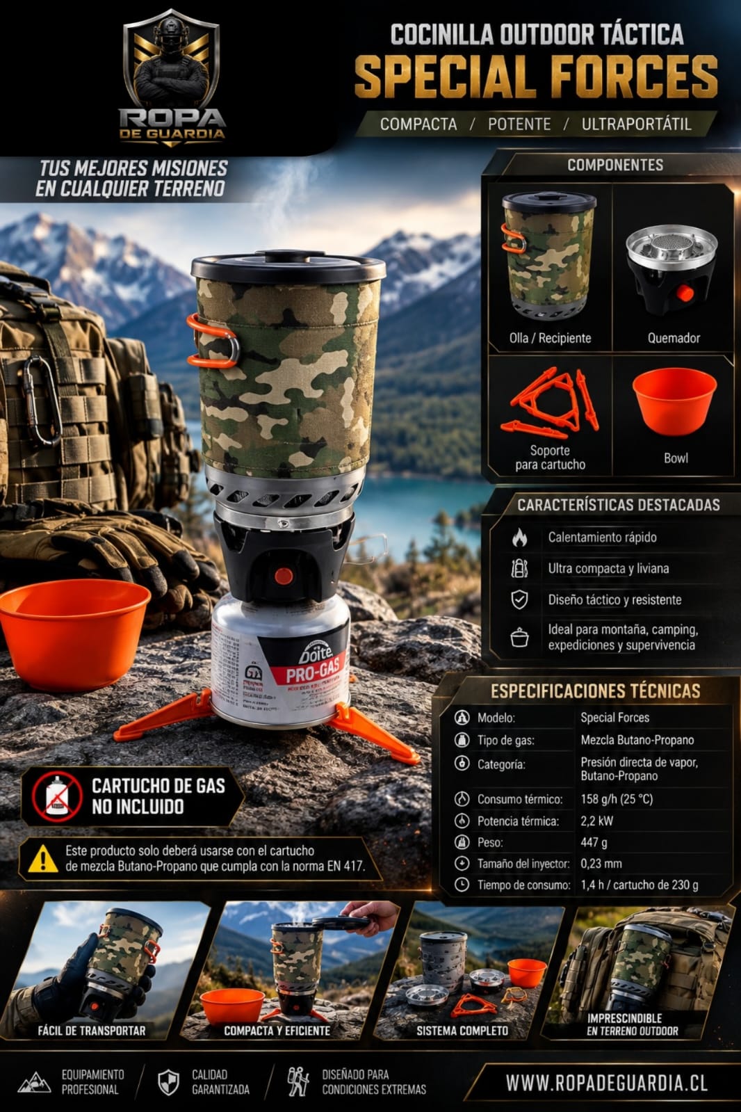 Cocinilla outdoor Táctica SPECIAL FORCES